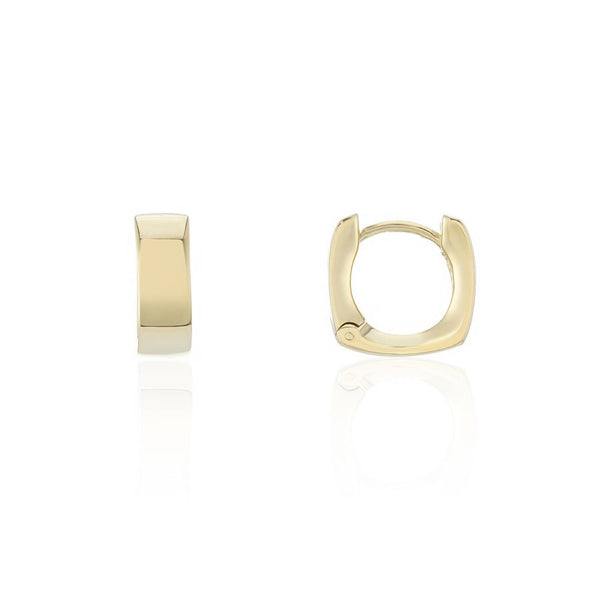 9ct Gold Small Square Huggie Earrings