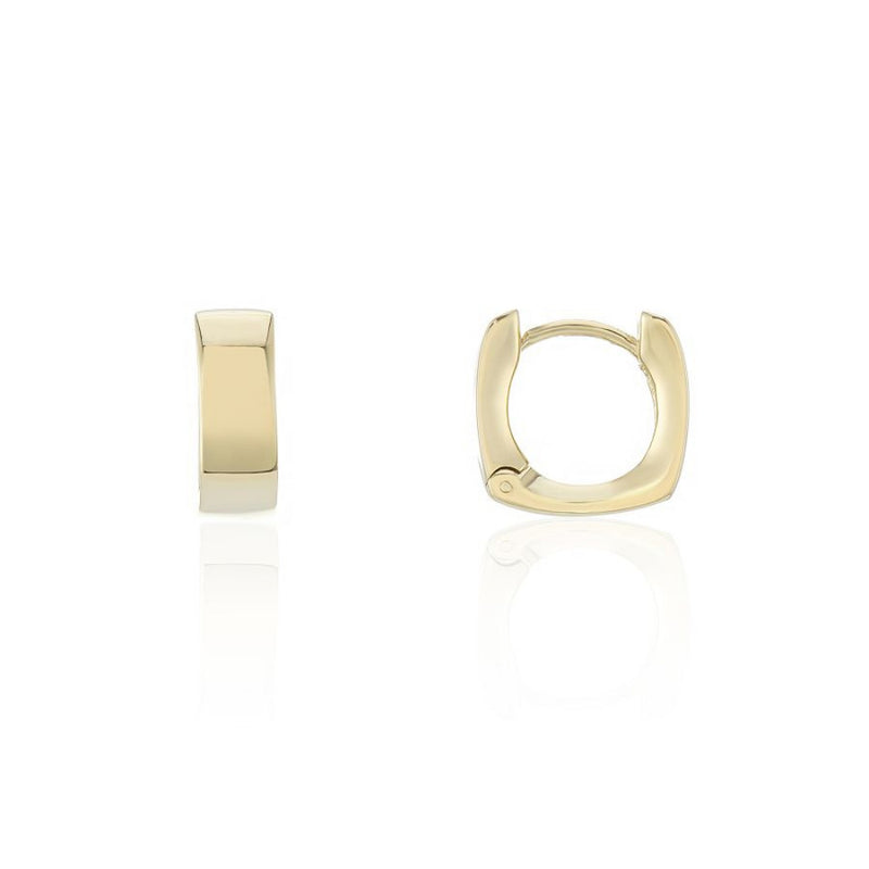 9ct Gold Small Square Huggie Earrings