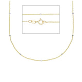 9ct Two Tone Gold Bead Necklace