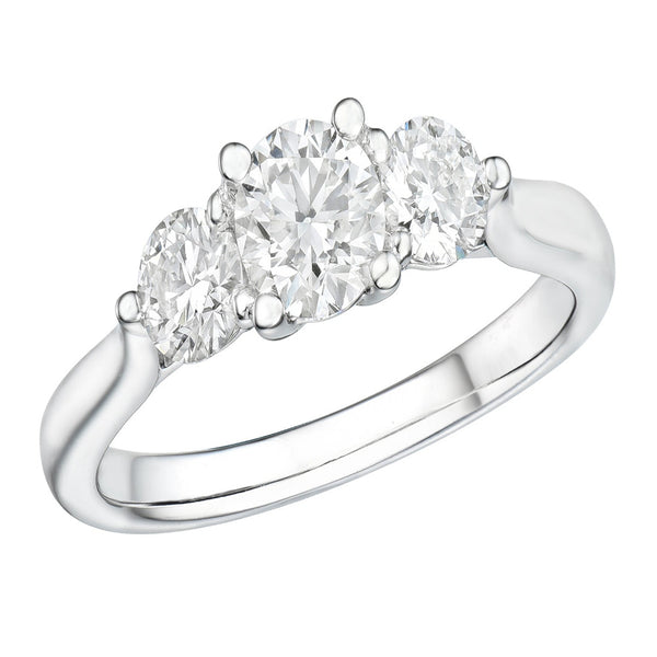 18ct White Gold Three Stone Diamond Ring