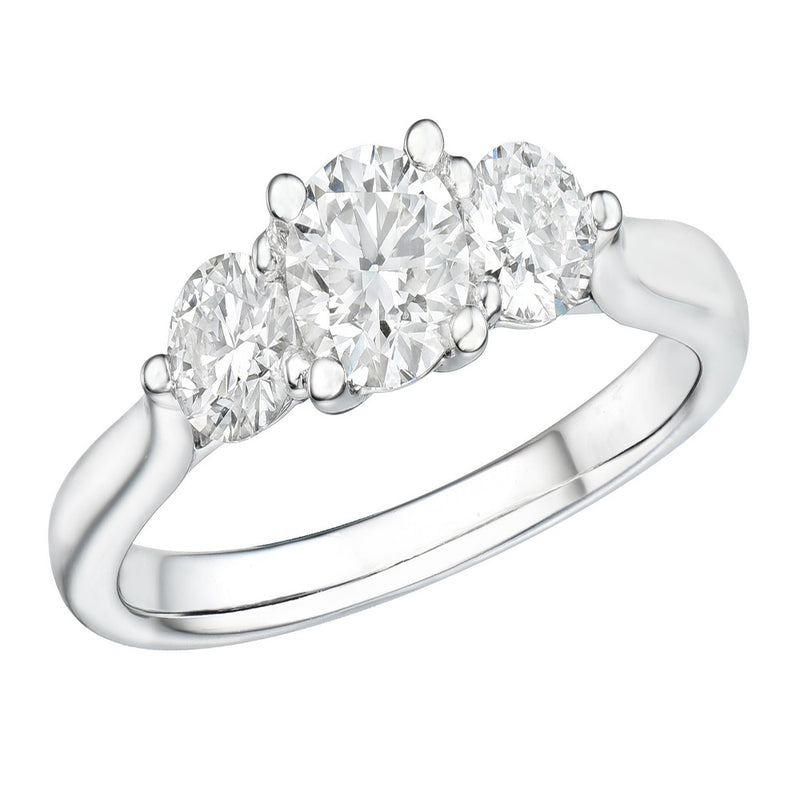 18ct White Gold Three Stone Diamond Ring
