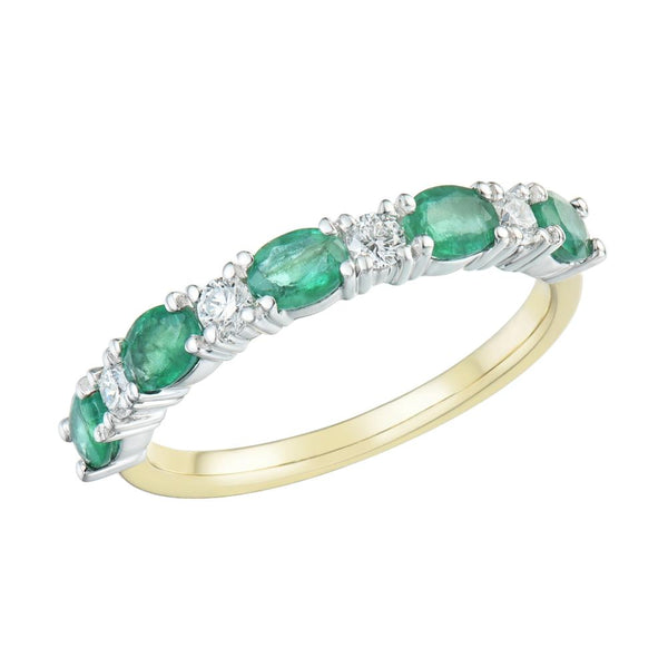 18ct Gold Diamond & Emerald Ring
