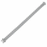 18ct White Gold Three Rows Diamond Bracelet