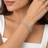 18ct White Gold Three Rows Diamond Bracelet