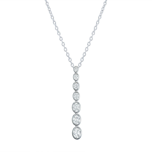 18ct White Gold Graduated Diamond Necklace