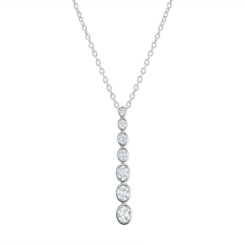 18ct White Gold Graduated Diamond Necklace