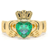 9ct Gold Cubic Zirconia Claddagh Ring