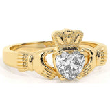 9ct Gold Cubic Zirconia Claddagh Ring