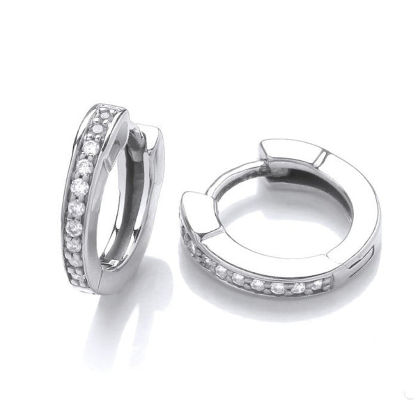 9ct Gold Diamond Hoop Earrings