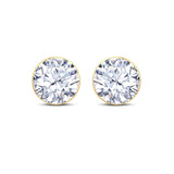 18ct Gold Round Dew Diamond Stud Earrings