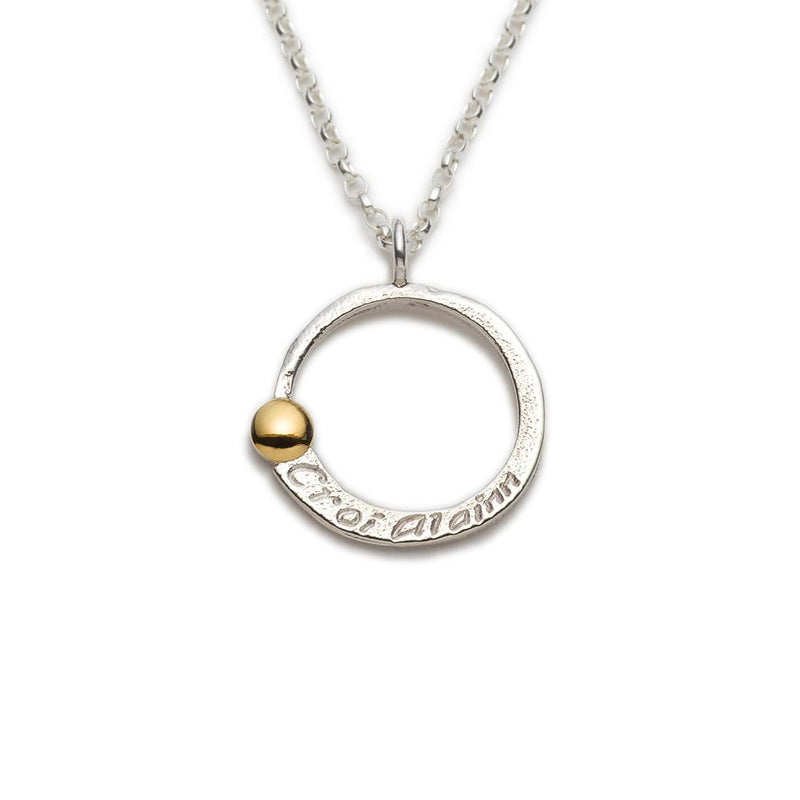 Enibas Croí Álainn Silver & Gold Mini Dot Pendant Necklace BH3