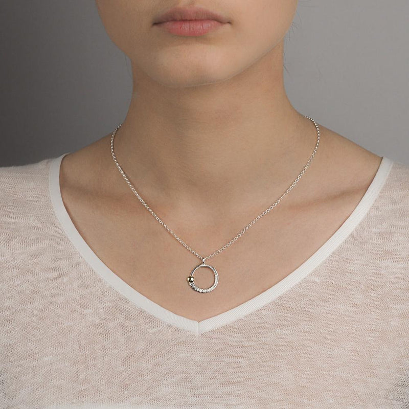 Enibas Croí Álainn Silver & Gold Mini Dot Necklace
