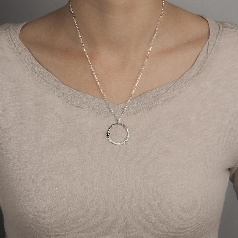 Enibas Croí Álainn Silver & Gold Dot Necklace
