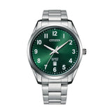 Citizen Stainless Steel Quartz 42mm Green Dial Mens Watch BI1031-51X