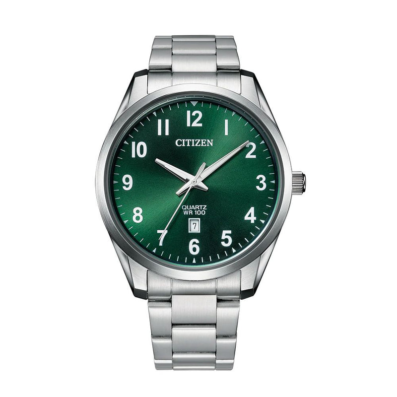 Citizen Stainless Steel Quartz 42mm Green Dial Mens Watch BI1031-51X