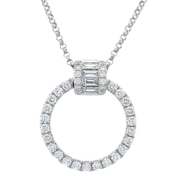18ct White Gold Diamond Circle Necklace