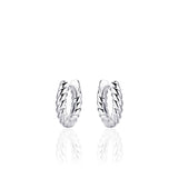 Sterling Silver Twisted Rope Hoop Earrings