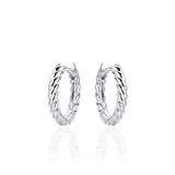 Sterling Silver Twisted Rope Hoop Earrings