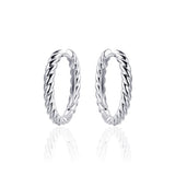 Sterling Silver Twisted Rope Hoop Earrings