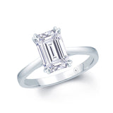 Platinum Lab Grown Emerald Cut Diamond Ring