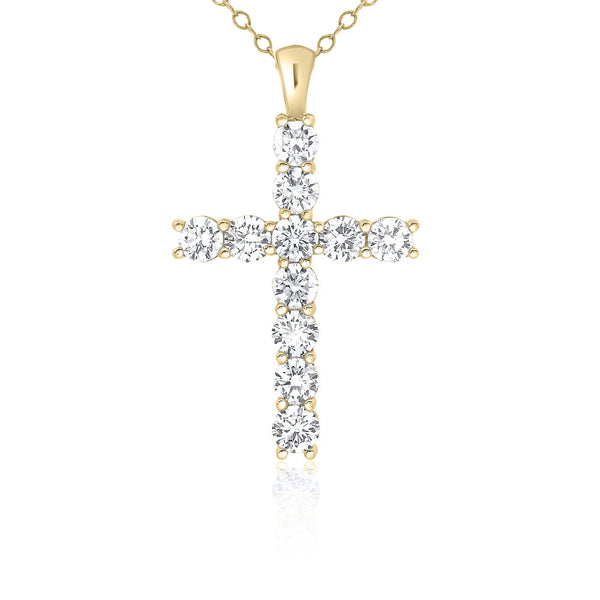9ct Gold Diamond Cross Necklace