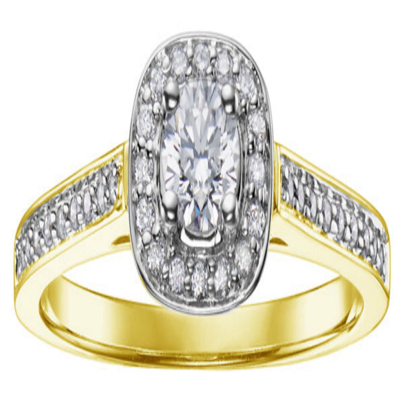 18ct Gold Halo Diamond Ring