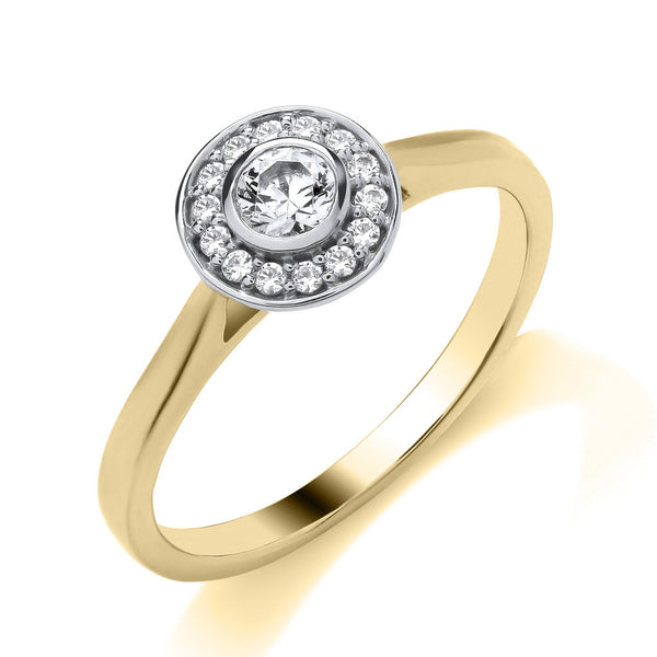 9ct Gold Halo Diamond Ring
