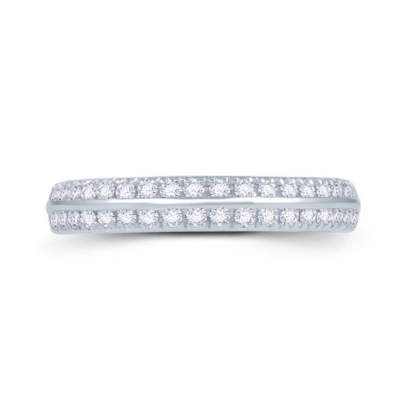 18ct Gold Two Row Diamond Ring