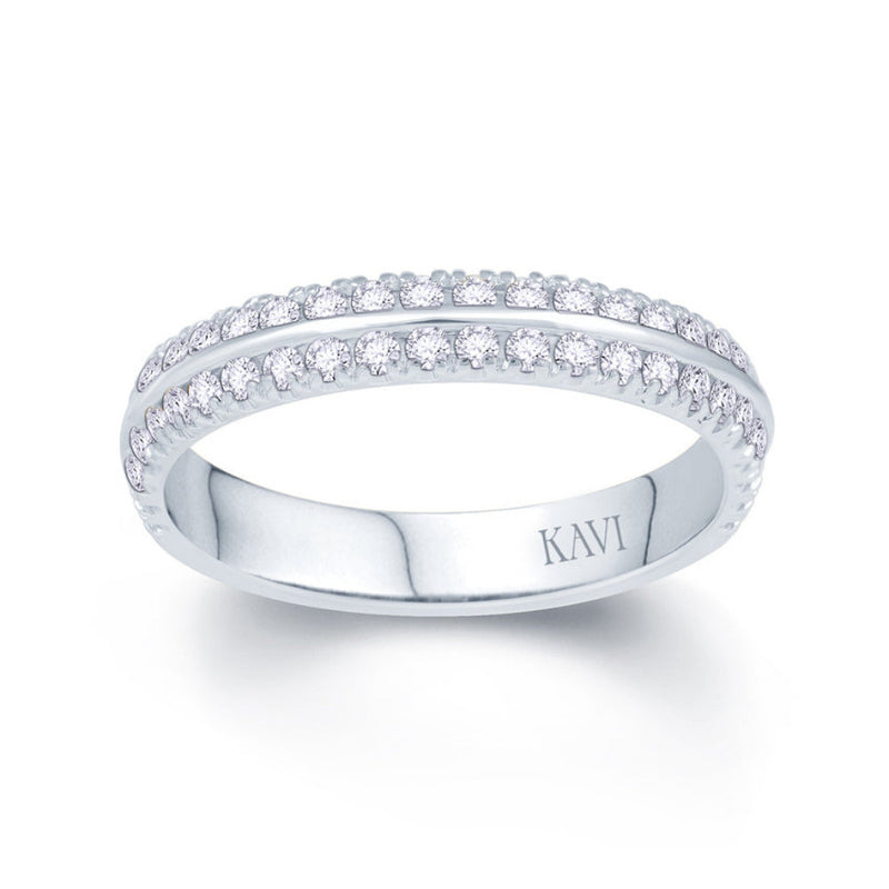 18ct Gold Two Row Diamond Ring