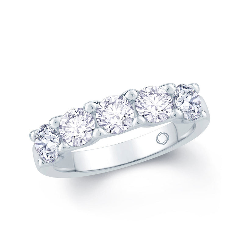 Platinum Five Stones Diamond Ring