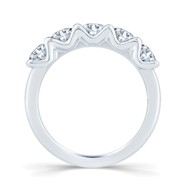 Platinum Five Stones Diamond Ring