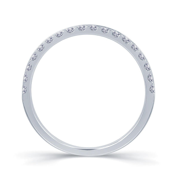 Platinum Round Offset Claw Diamond Ring