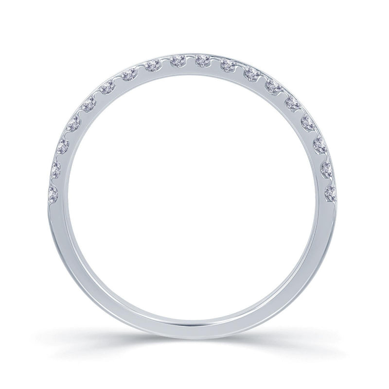 Platinum Round Offset Claw Diamond Ring