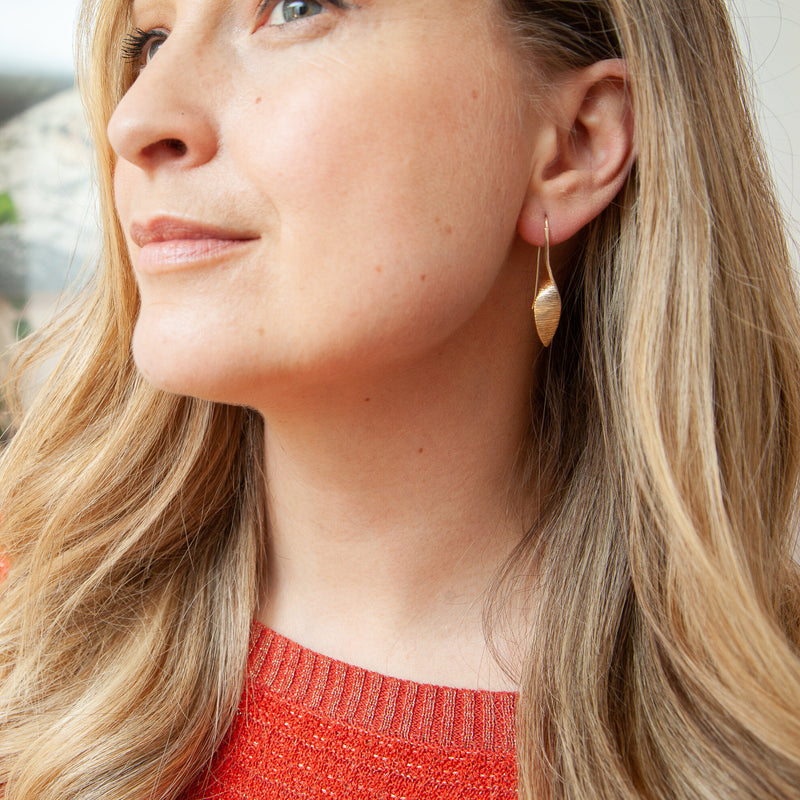 Martina Hamilton 9ct Gold Bean Ri Large Drop Earrings