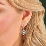Sterling Silver Connemara Marble Shamrock Earrings