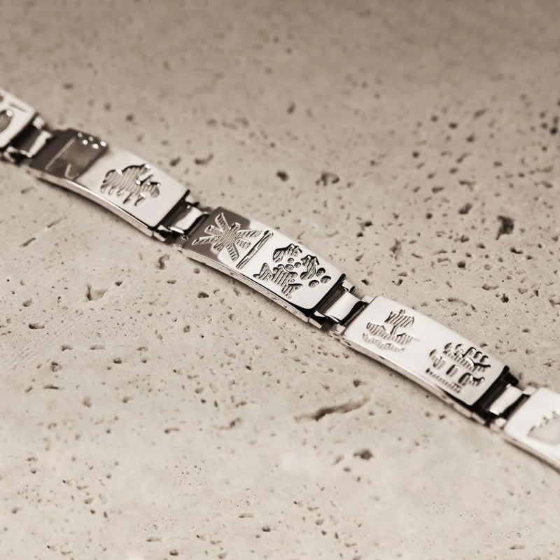 History of Ireland Sterling Silver Six Link Bracelet