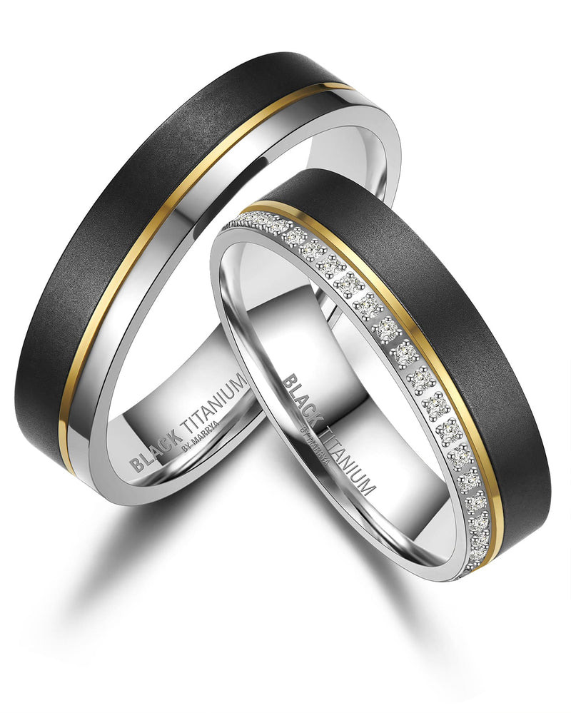 Black Titanium 5mm Ladies Ring