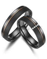 Black Titanium & Rose Gold PVD 5mm Ladies Ring