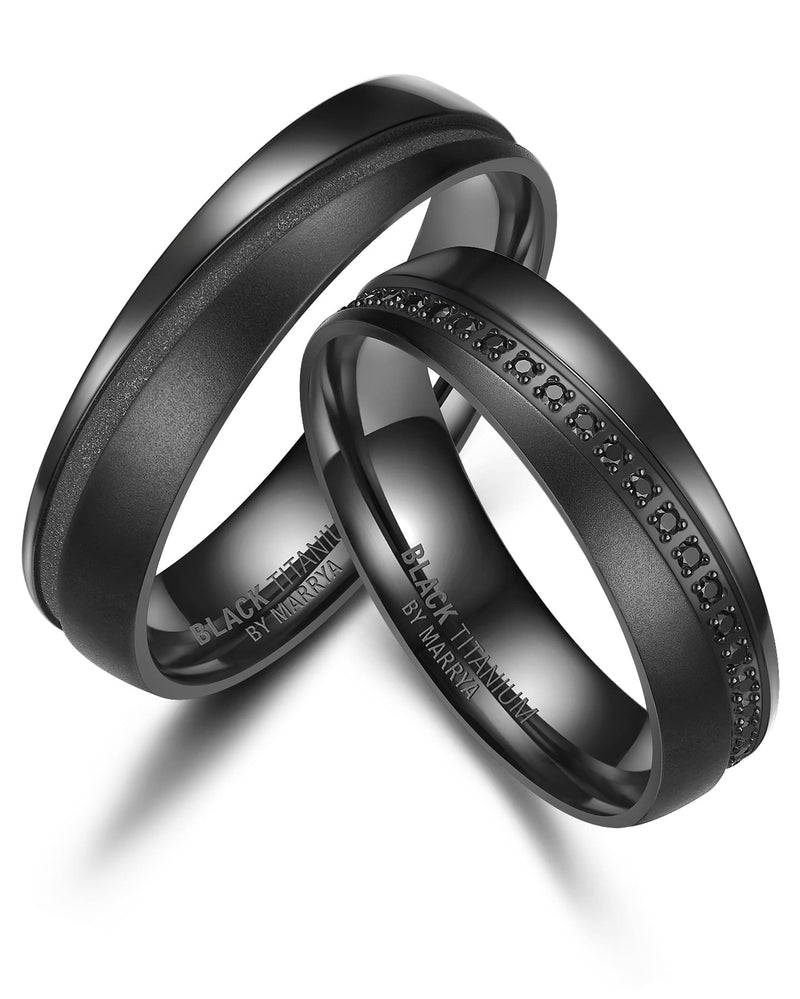 Black Titanium Polished Finish 5mm Ladies Ring