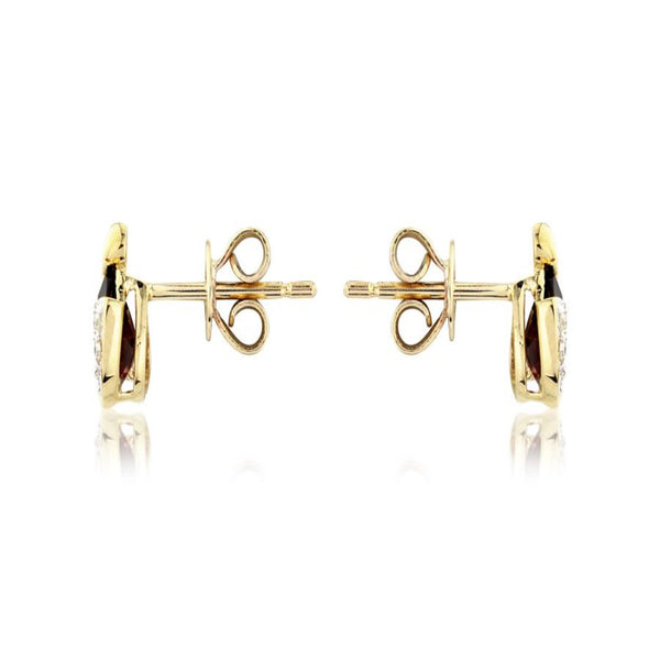 9ct Gold Diamond and Garnet Earrings