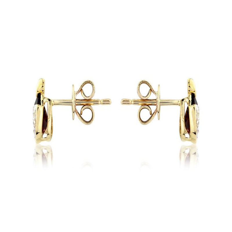 9ct Gold Diamond and Garnet Earrings
