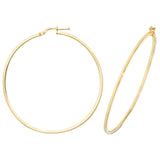 9ct Gold 1.40mm Thickness Square Tube Hoop Earrings