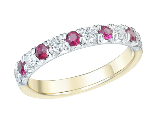18ct Gold 0.45ct Ruby and 0.40ct Diamond Ring