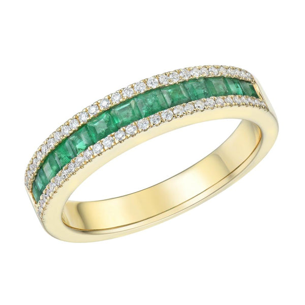 18ct Gold Diamond and Sapphire / Ruby / Emerald Ring Band