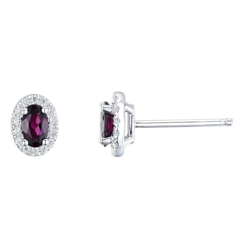 18ct White Gold 0.14ct Diamond & 0.70ct Ruby Earrings