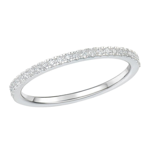 18ct White Gold Diamond Half Eternity Prong Set Band Ring