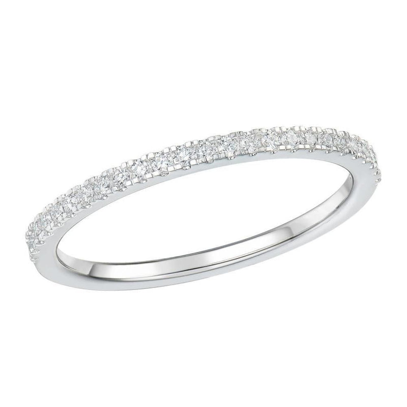 18ct White Gold Diamond Half Eternity Prong Set Band Ring