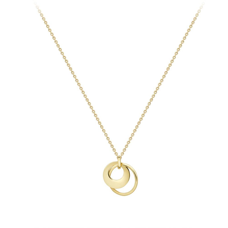 9ct Gold Double Circles Necklace