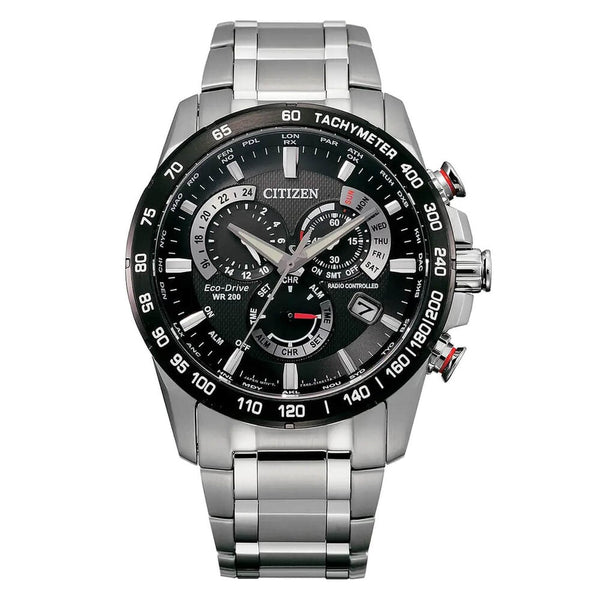 Citizen Perpetual Chrono A.T Eco Drive Silver Steel 43mm Mens Watch CB5898-59E