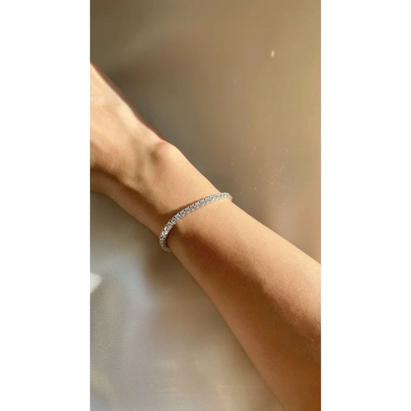 Carat London Sterling Silver Vianne Round Prolong Tennis Bracelet